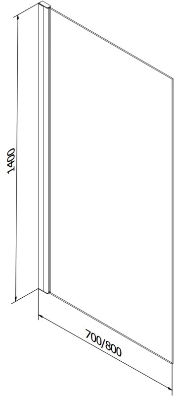 Mexen ALEX, vaňová zástena, 1-krídlo FIX, 70x140 cm, čierny vzor, 893-070-000-70-77