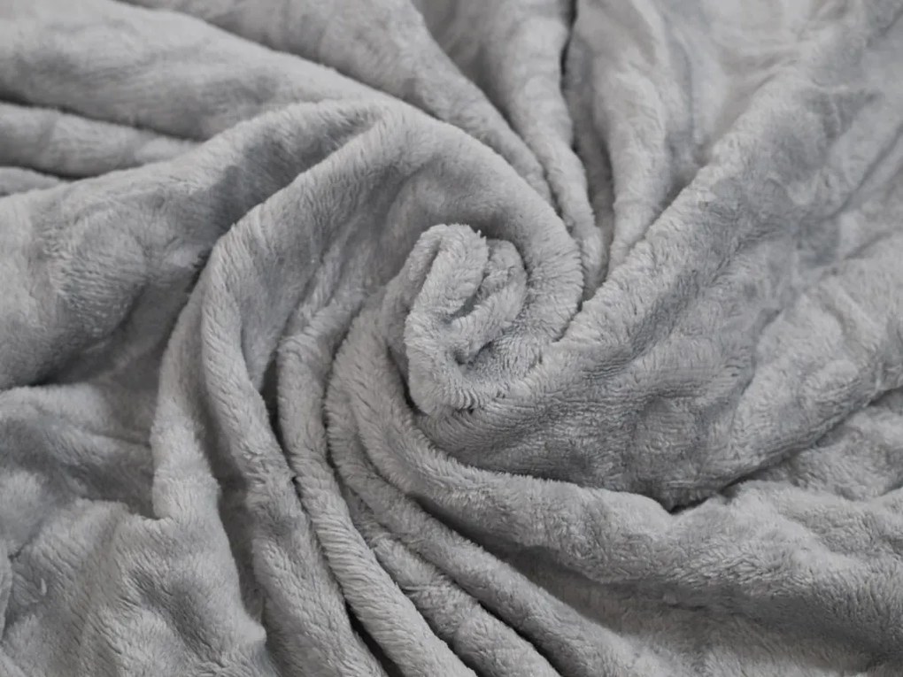 Plyšová MAČKA s detskou dekou vo vnútri, sivá