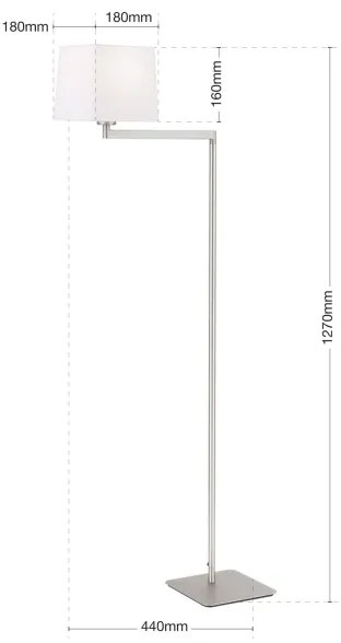 Orion Stl 12-1187/1 - Stojacia lampa CARLTON 1xE27/40W/230V biela/matný chróm