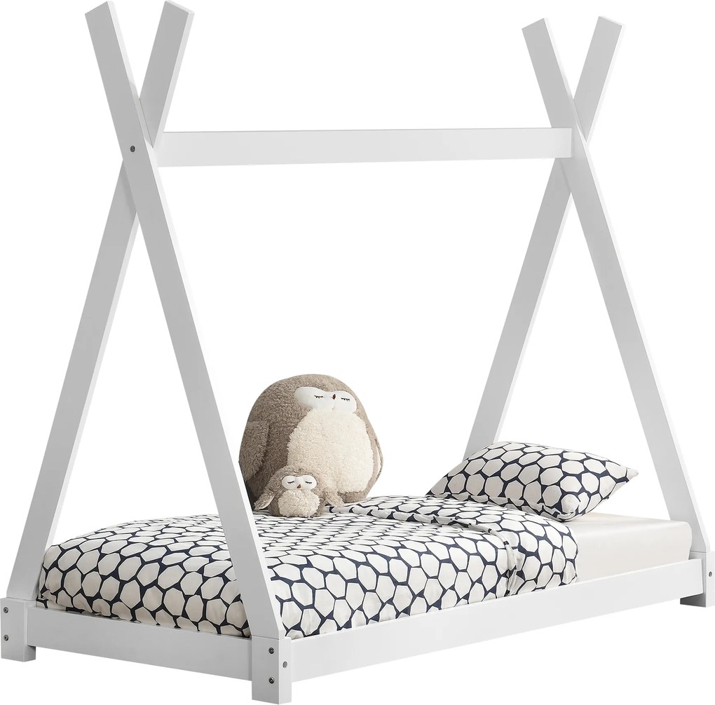 [en.casa] Detská posteľ "Teepee" AAKB-8674 - biela - 80 x 160 cm