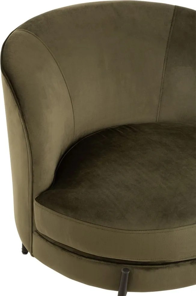 Zelené zamatové okrúhle kreslo Lounge chair Jammy Green - 71*67*66cm