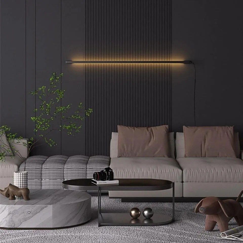 Toolight Toolight, LED nástenné svietidlo 100cm, 15W, 3000K, LHJ064-W, čierna matná, OSW-60033