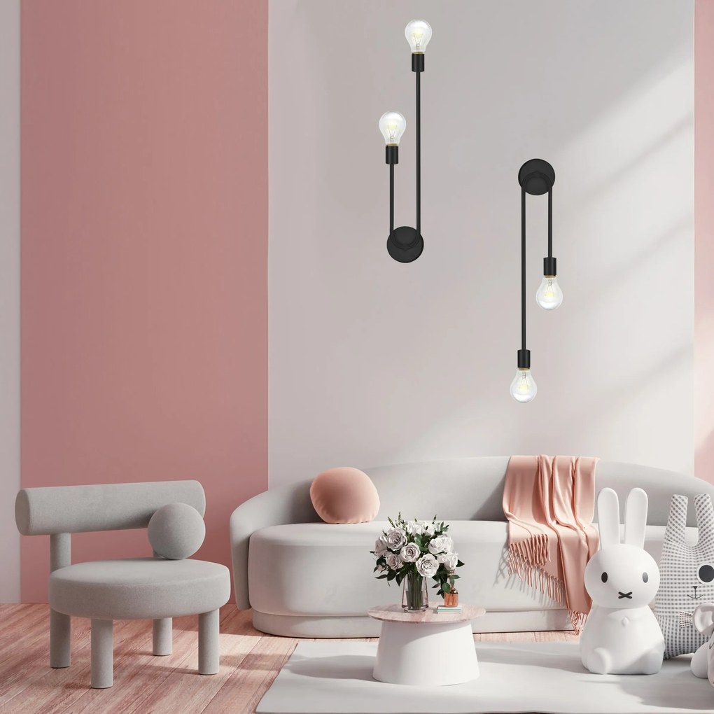 Nástenná lampa KINKIET STYLE XIV čierna