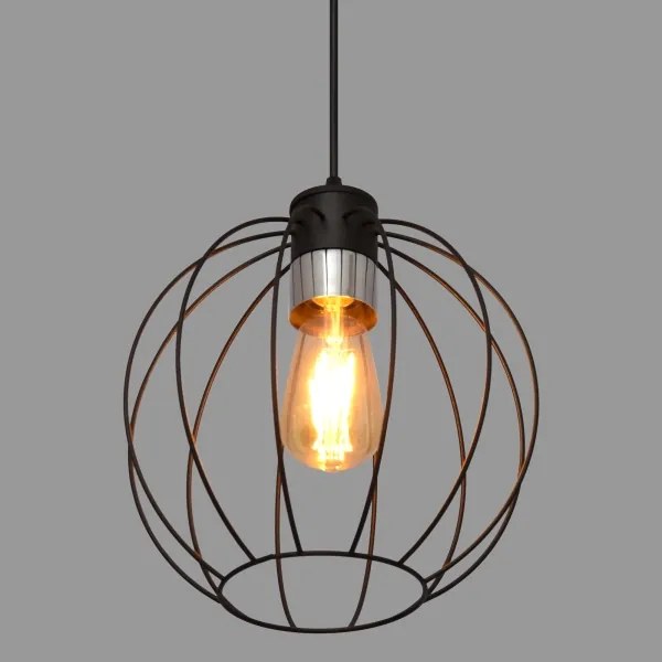 Luster na lanku STARLIGHT 1xE27/15W/230V čierna/stříbná