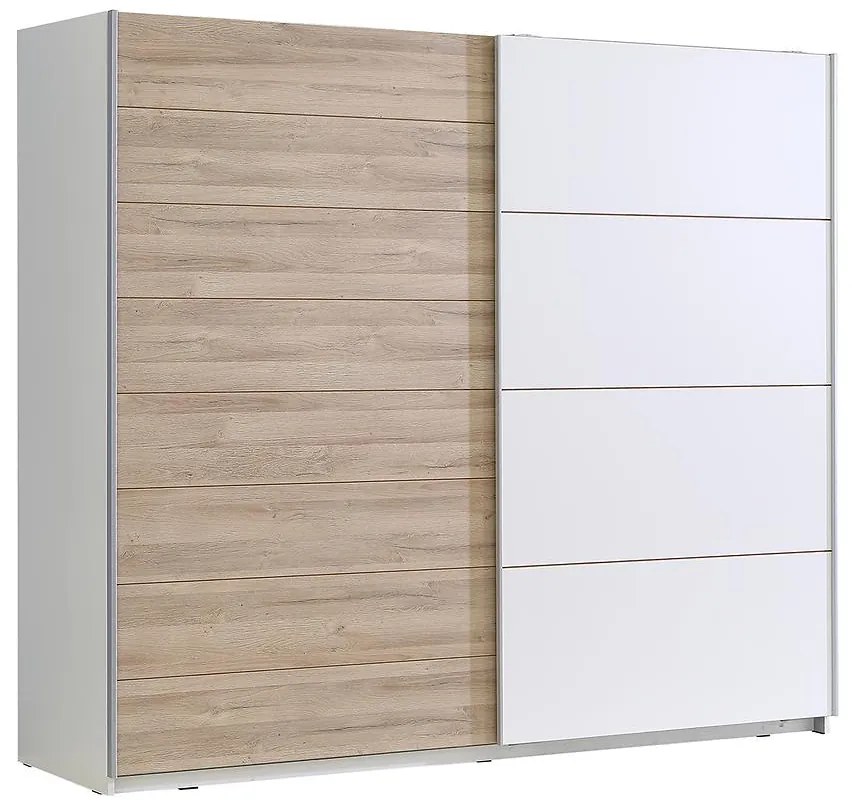 Skriňa Java 200 dub bianco/biely