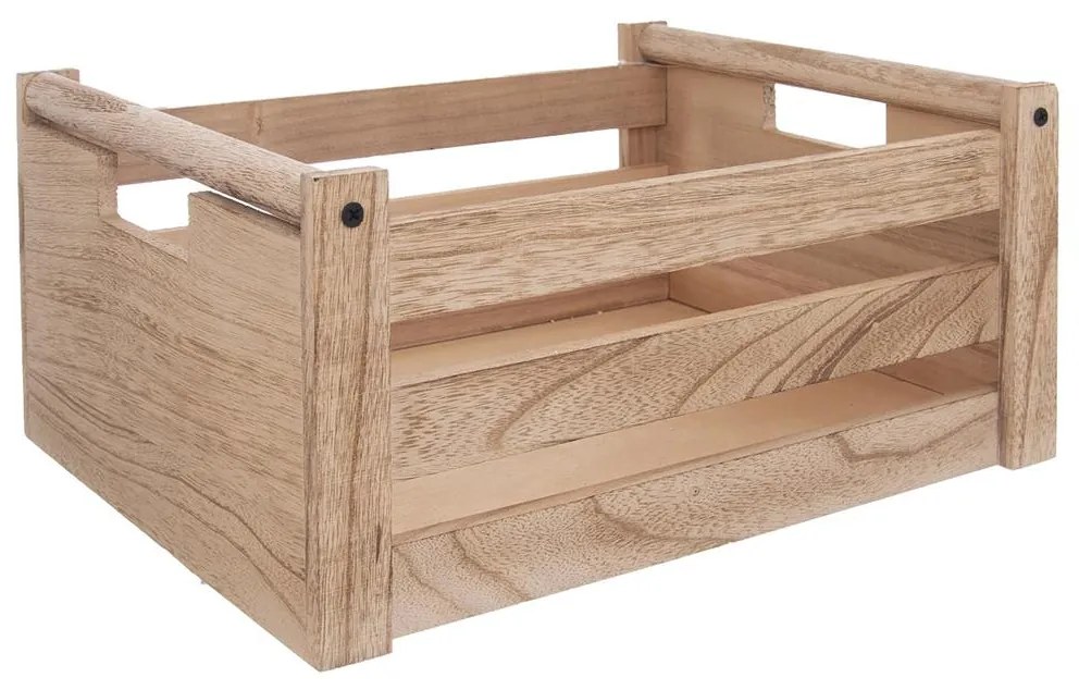 Orion L - Drevená debnička s rúčkami, debna NATURE 36 x 26 x 16 cm