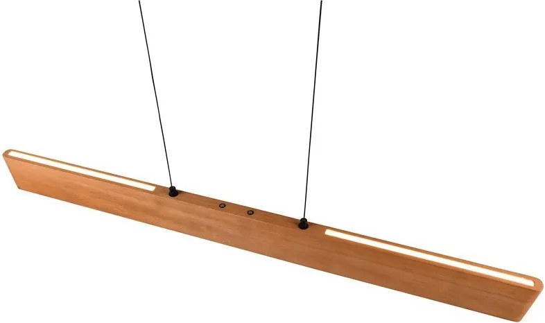 LED závesné svietidlo v prírodnej farbe s dreveným tienidlom Edgewood – Trio