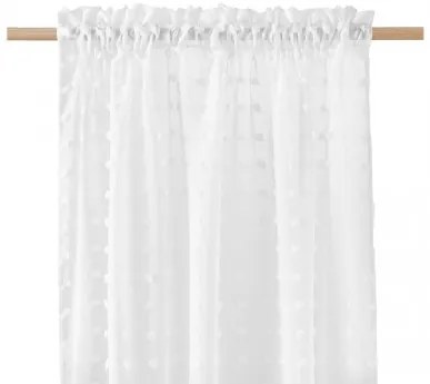 Biela záclona CASABLANCA so vzorom guličiek 140 x 250 cm
