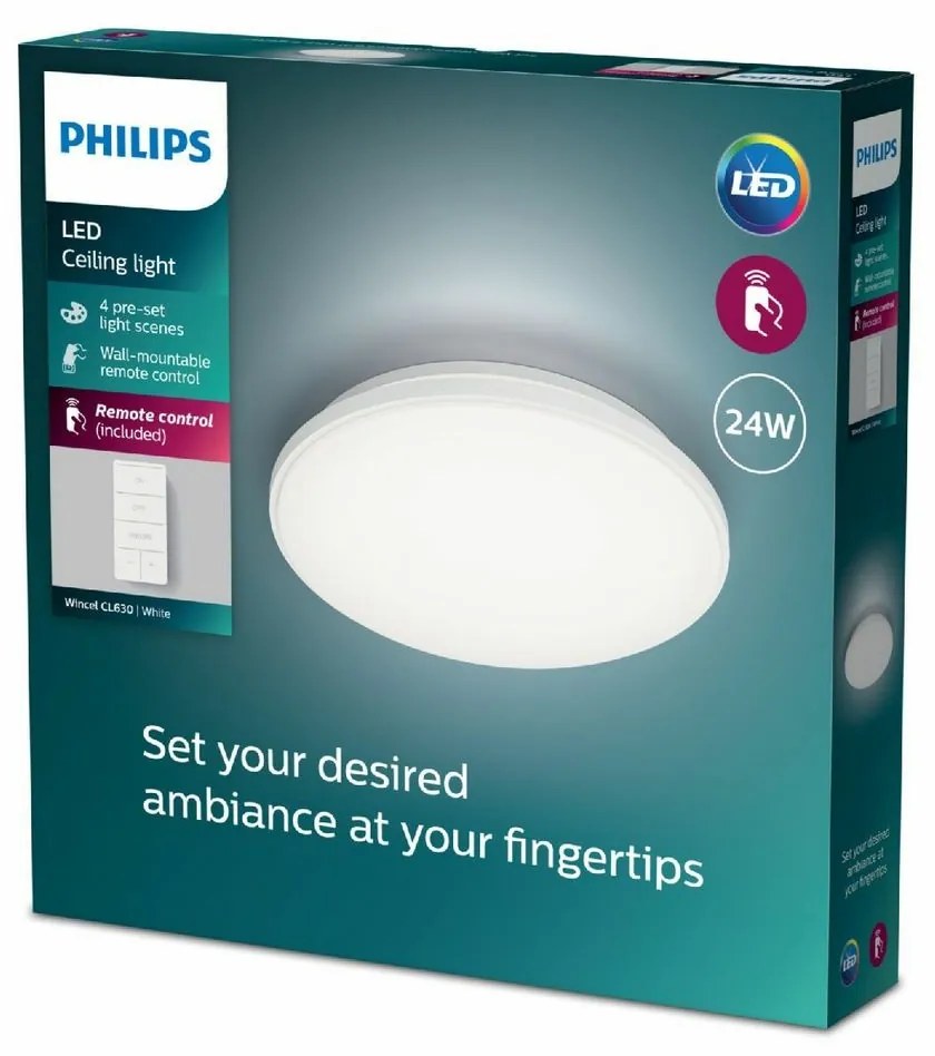 Philips 8720169196117 stropné LED svietidlo  Wincel 1x 24 W 2500lm 2700-6500K, pr. 39,5 cm + ovládač