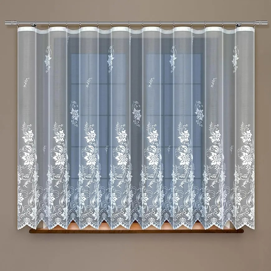 Žakarová záclona 352120 biela/160. Tovar na mieru