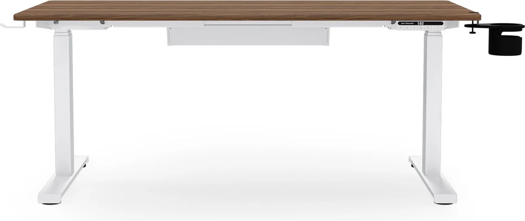 Elektrický stôl s nastaviteľnou výškou ergonomický biely/orech,1400x700 mm: ARIA