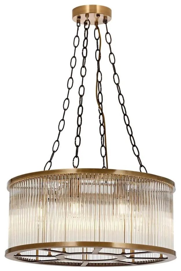 Závesný luster CRYSTALLINE na lanku 8xE27/40W/230V bronzový