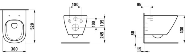 LAUFEN H8200800000001 - Závesné WC LUA keramika/biela