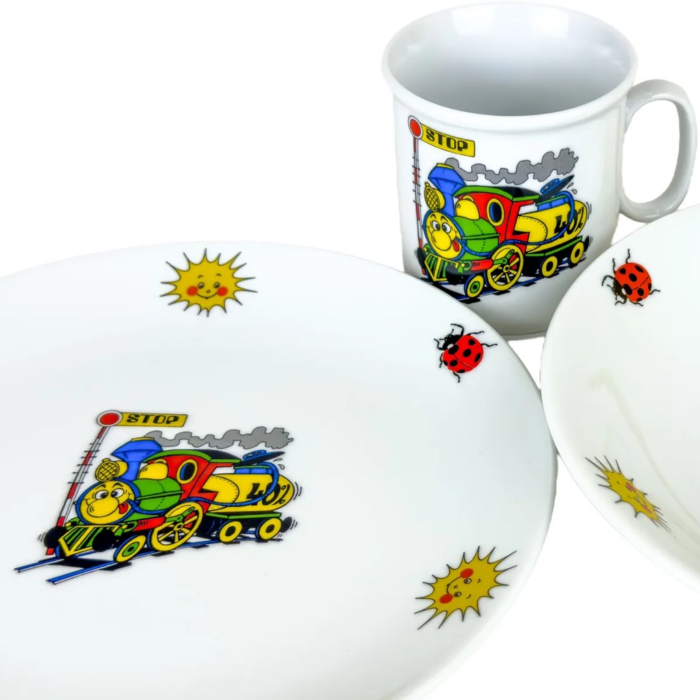 Thun 3-dielna detská jedálenská súprava Vláčik