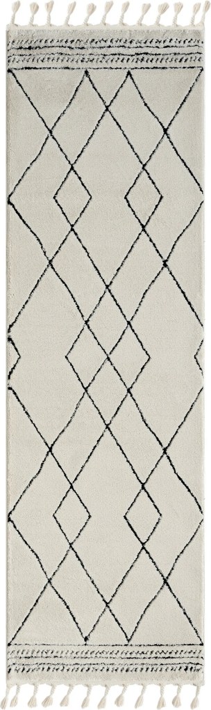Behúň Moroccan Desert CA40075 weiß/schwarz, 80x250, čiernobiela, obývacia izba, My Flair