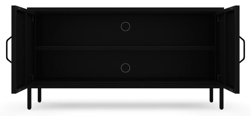 ROSA Moderná čierna kovová TV skrinka