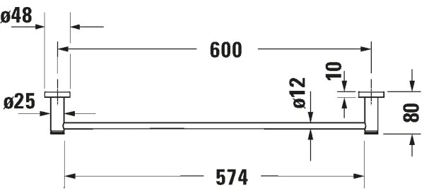 Duravit 99244600 - Nástenný vešiak na uteráky D-CODE 64,5 cm matná čierna