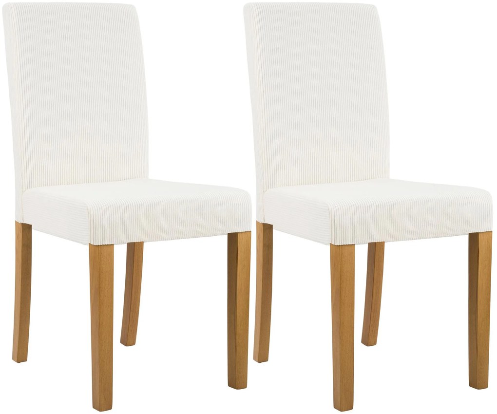 Sada 2 ks jedálenských stoličiek Ina látka cord, antik svetlá - krémová