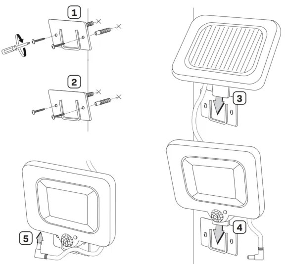 LED Solárny reflektor so senzorom DUO LED/1W/3,7V 1200 mAh IP44