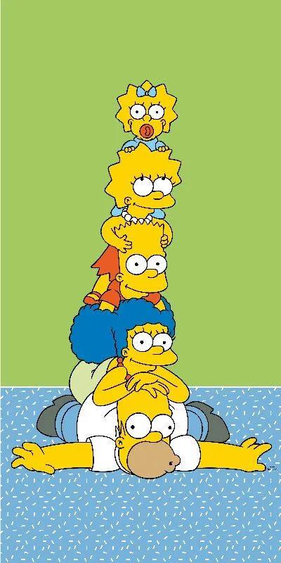 JERRY FABRICS Osuška Simpsons Family Tower Bavlna Froté, 70/140 cm