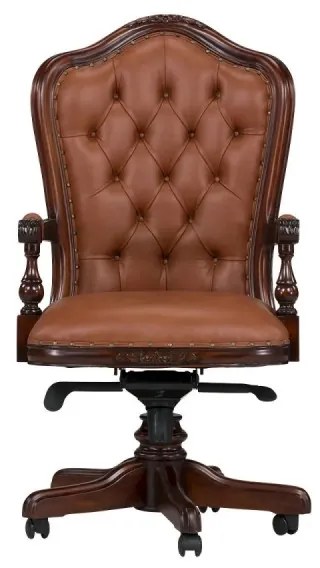 furniture-nabytek.cz - Masívne kancelárske kreslo Cambridge II z mahagónu, lakované, hnedé