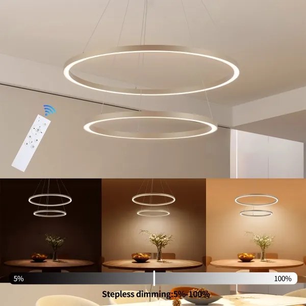 Brilagi - LED stmievateľný luster na lanku PORTOFINO LED/98W/230V pr. 80 cm béžový + DO