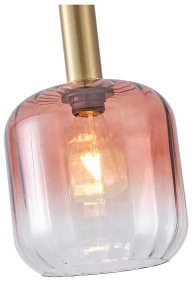 Luster na lanku 1xE27/15W/230V červená/dymová pr. 20 cm