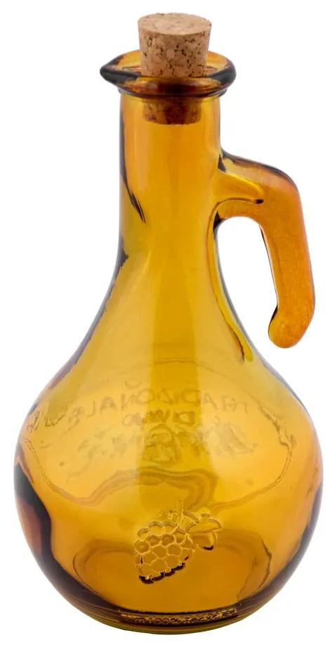 Žltá fľaša na ocot z recyklovaného skla Ego Dekor Di Vino, 500 ml
