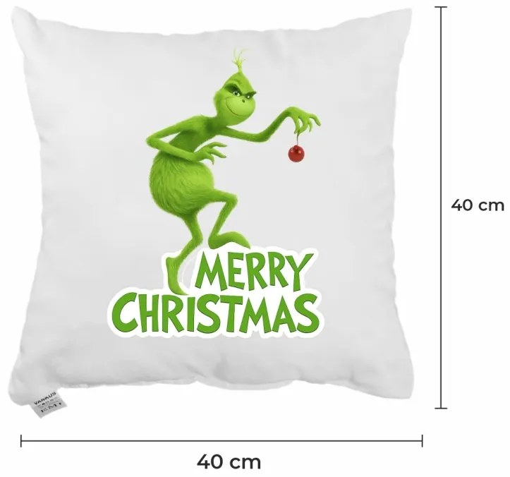 Vianočný vankúš Grinch a Vianoce 40x40 cm EMI