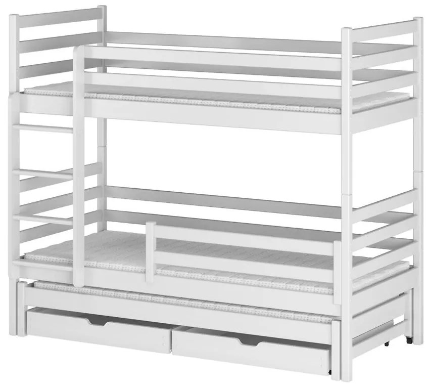 Poschodová posteľ Luk 80x160 cm biela