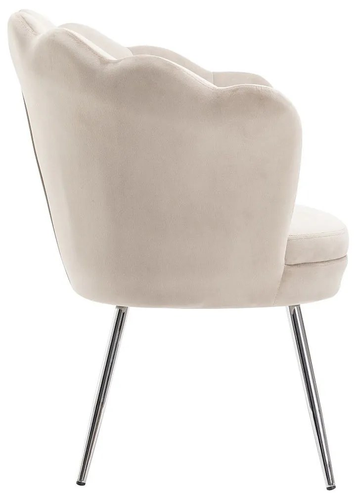 LuxuryForm DESIGN Kreslo FREY VELUR so striebornými nohami - latte