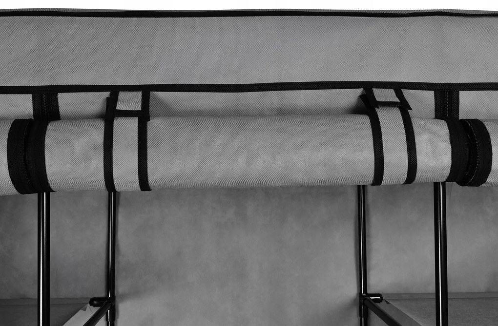 Látková šatníková skriňa s 10 policami MIRA MAXI antracitová