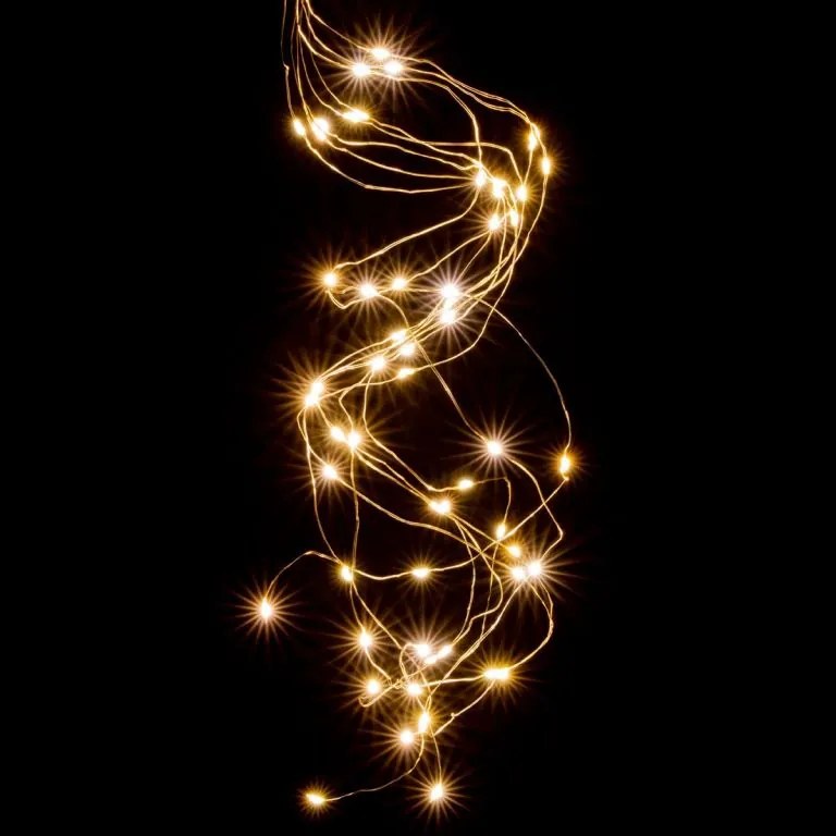 Nexos 74574 osvetlenie- strieborný drôt, 64 LED, teplá biela, 2 ks