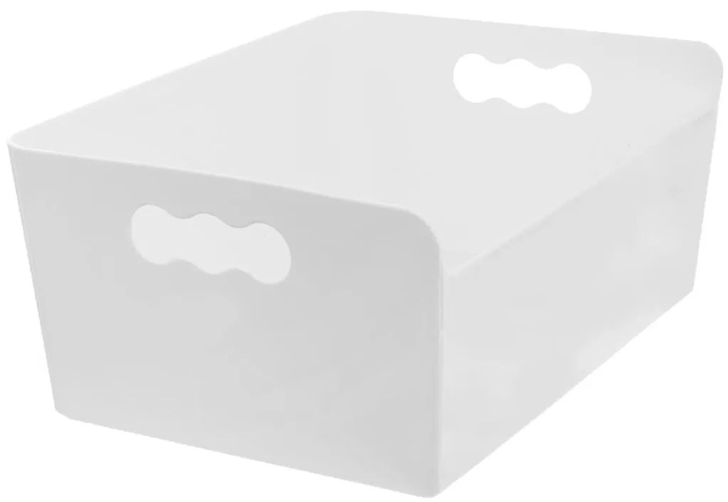 Úložný box, krabica, viacúčelový organizér, TIBOX, biely 32,5 x 25 x 14 cm