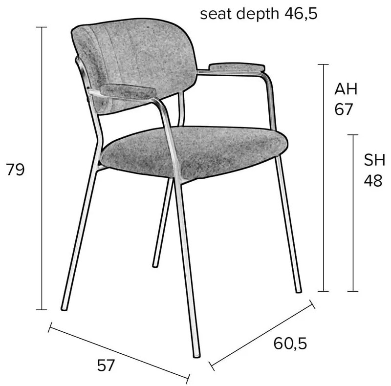 Svetlosivé jedálenské stoličky v súprave 2 ks Jolien – White Label