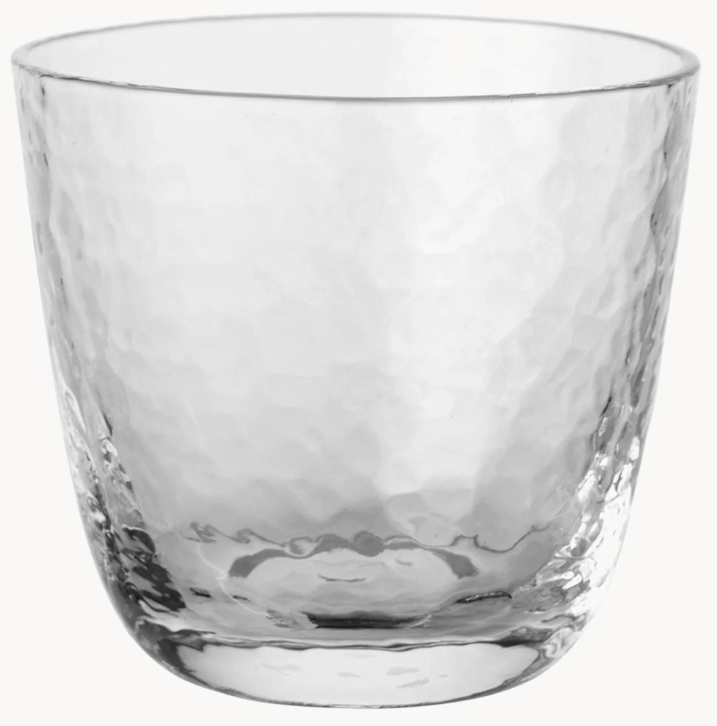 Ručne fúkané poháre na vodu Hammered, 4 ks