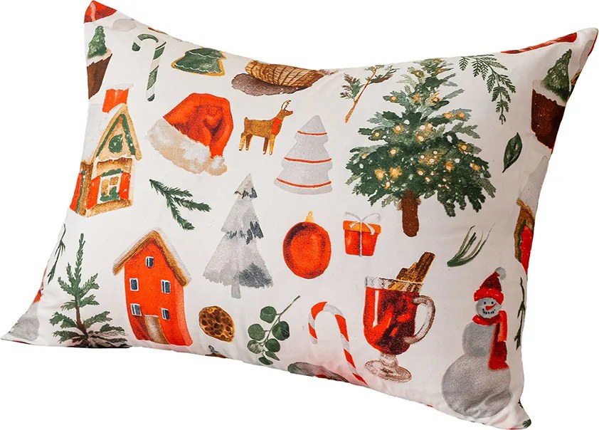 Obliečka na vankúš z mikrovlákna FESTIVE MAGIC 50x70 cm, biely