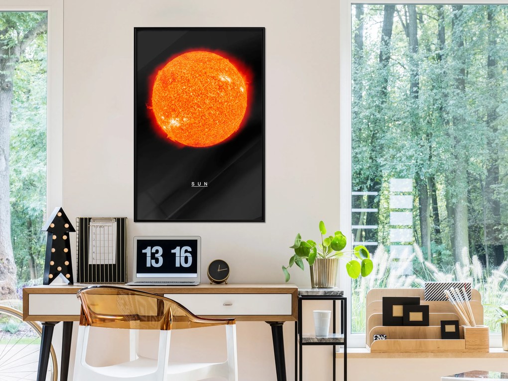 Artgeist Plagát - Sun [Poster] Veľkosť: 20x30, Verzia: Zlatý rám s passe-partout