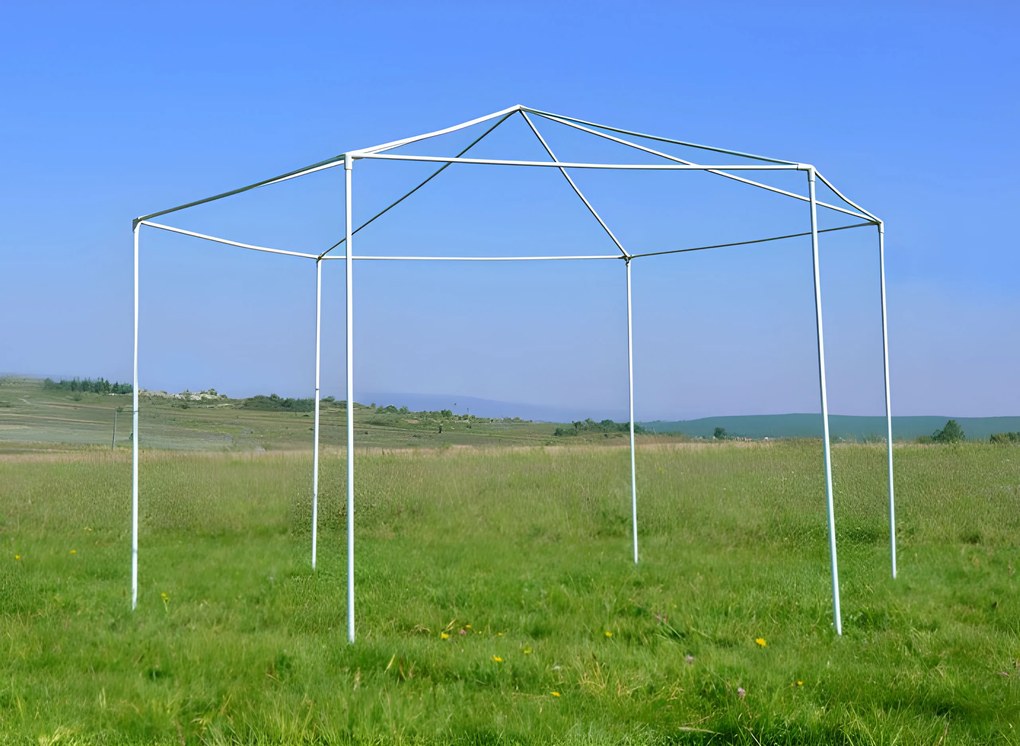 Záhradný pavilónový altánok, s oknami, biely, MultiGarden