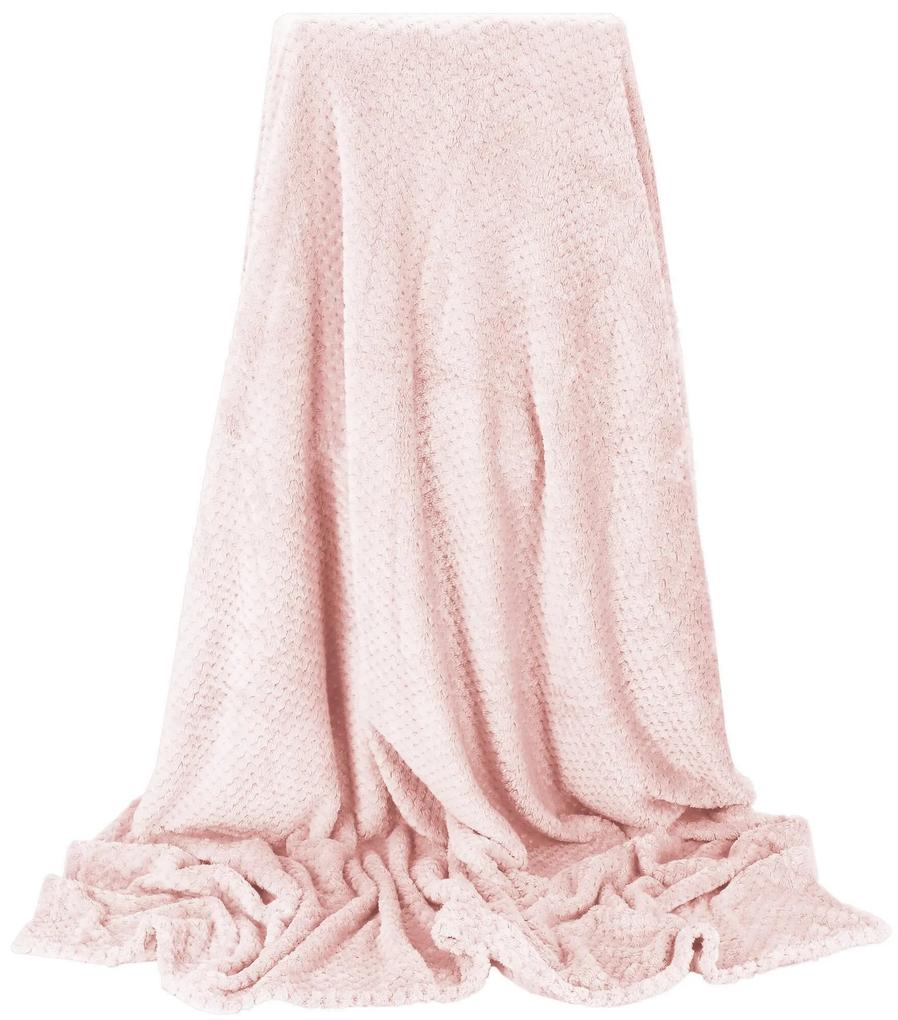 PreHouse Obojstranná plyšová deka 200 x 220 cm - svetlo ružová