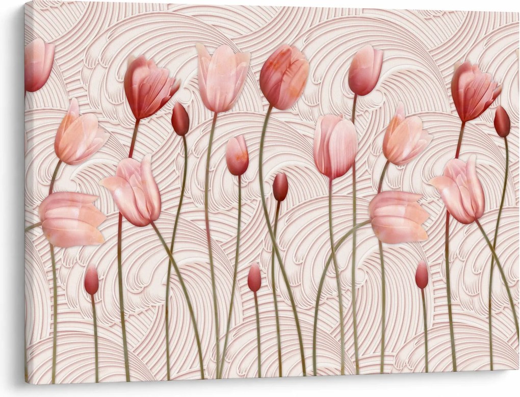 Obraz - Ružové tulipány (70x50 cm)