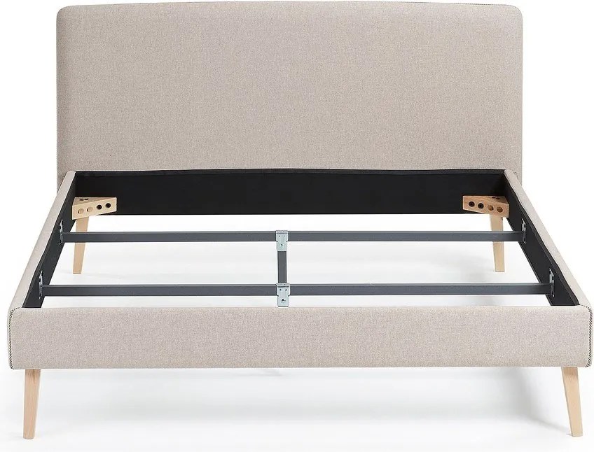 Béžová dvojlôžková posteľ Kave Home Lydia, 160 x 200 cm