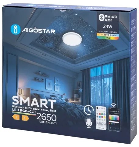 Aigostar-LED RGBW Kúpeľňové stropné svietidlo LED/24W/230V IP44+diaľkové ovládanie