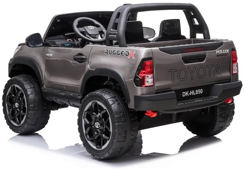 LeanToys Elektrické autíčko - Toyota Hillux - lakované - strieborné - 4 x 45W, - batéria 2 x 12V/7Ah - 2023