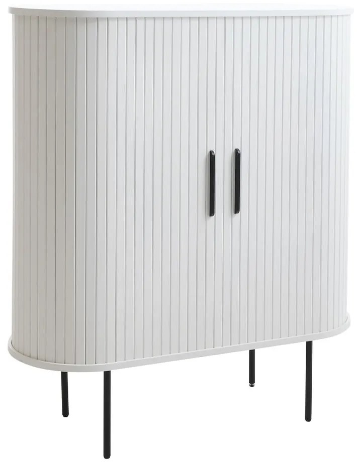 Biela skrinka s posuvnými dverami 100x118x40 cm Nola – Unique Furniture