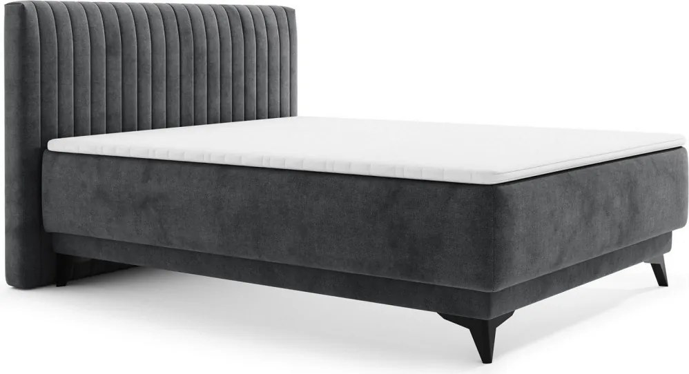 Postel Kalla 140x200 cm, tmavo šedá látka
