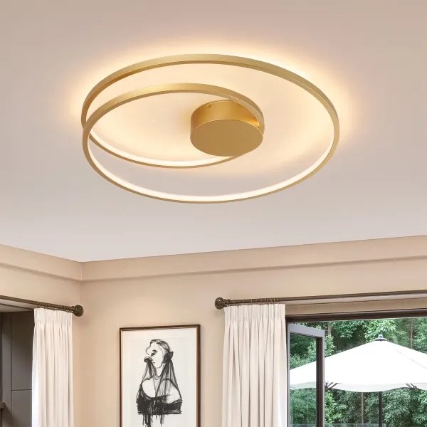 Brilagi- LED stmievateľné stropné svietidlo TWISTER LED/75W/230V pr. 70 cm zlaté + diaľkové ovládanie
