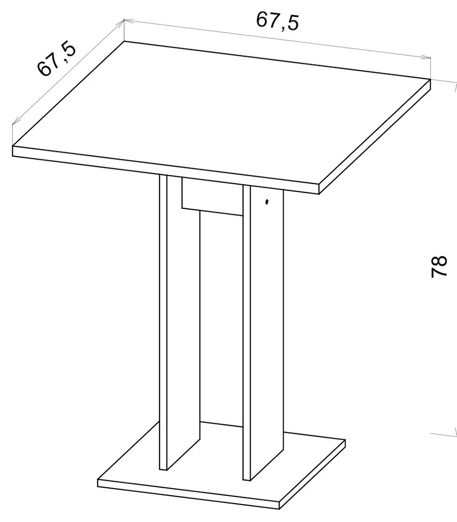 Jedálenský stôl Evert 67,5 cm dub remeselný
