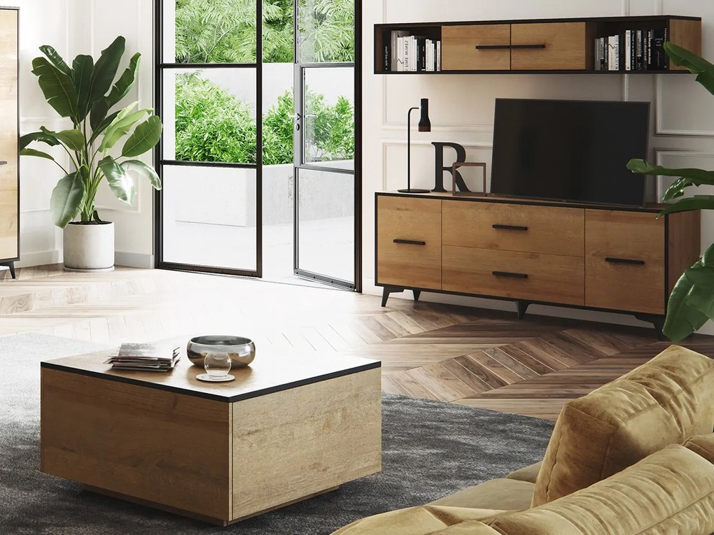 Nábytok do izby Lilly III, Farba:: shirin walnut / shirin walnut + čierna