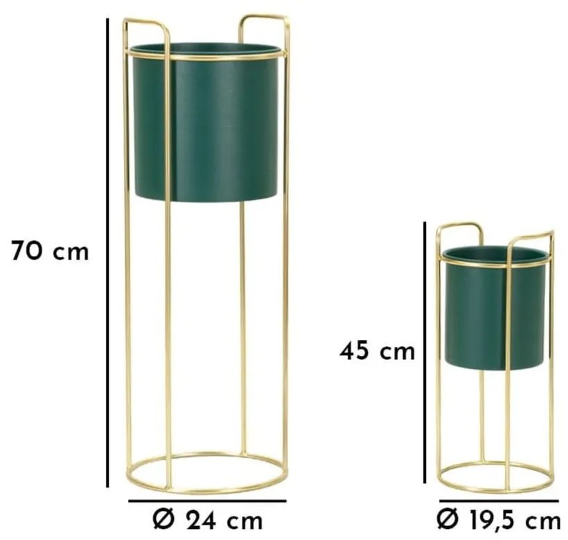 Kovové obaly na kvetináče v súprave 2 ks ø 24 cm Grent Slim – Mauro Ferretti